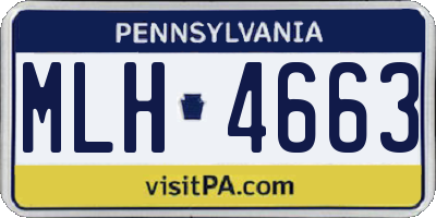 PA license plate MLH4663