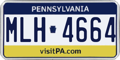 PA license plate MLH4664