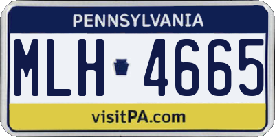 PA license plate MLH4665