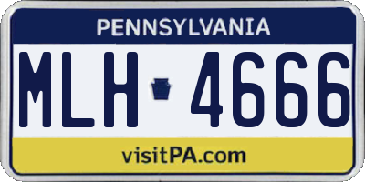 PA license plate MLH4666