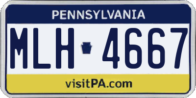 PA license plate MLH4667