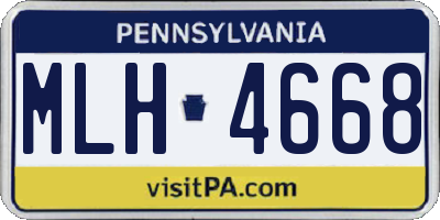 PA license plate MLH4668