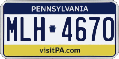 PA license plate MLH4670