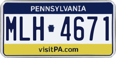PA license plate MLH4671
