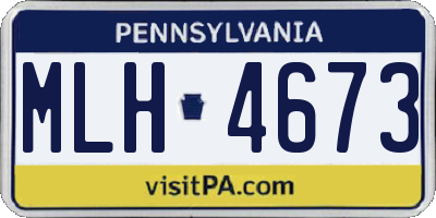 PA license plate MLH4673