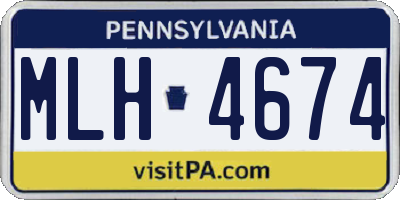PA license plate MLH4674