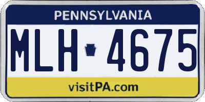 PA license plate MLH4675