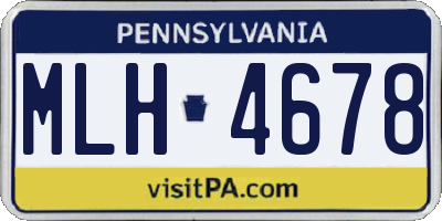 PA license plate MLH4678
