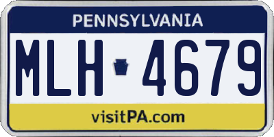 PA license plate MLH4679
