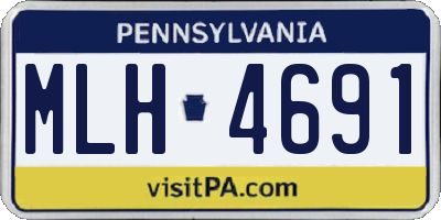 PA license plate MLH4691