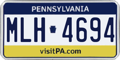 PA license plate MLH4694