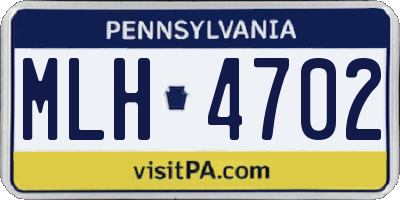PA license plate MLH4702