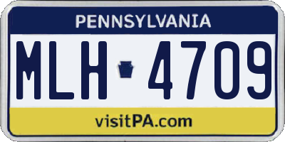 PA license plate MLH4709