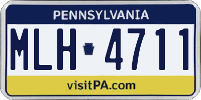 PA license plate MLH4711