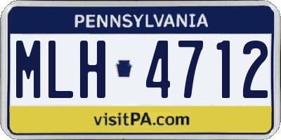 PA license plate MLH4712