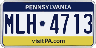 PA license plate MLH4713