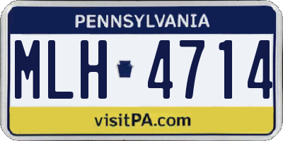 PA license plate MLH4714