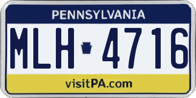 PA license plate MLH4716