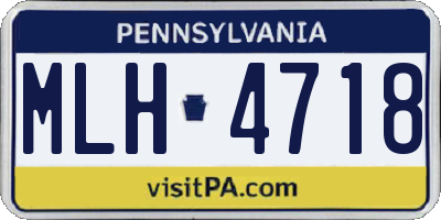 PA license plate MLH4718