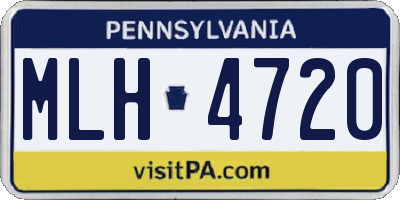PA license plate MLH4720