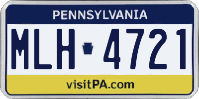 PA license plate MLH4721