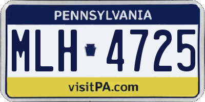 PA license plate MLH4725