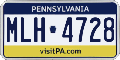 PA license plate MLH4728