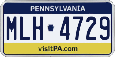 PA license plate MLH4729