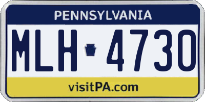 PA license plate MLH4730