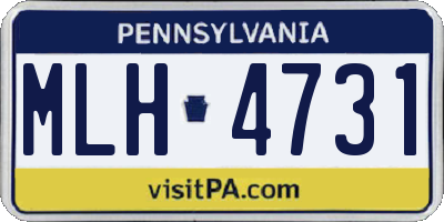 PA license plate MLH4731