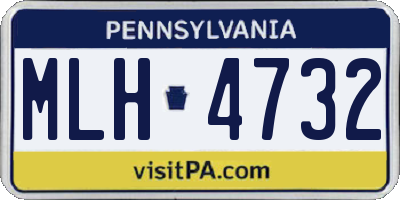 PA license plate MLH4732