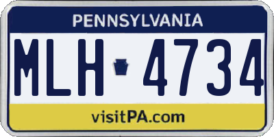 PA license plate MLH4734