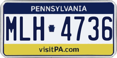 PA license plate MLH4736