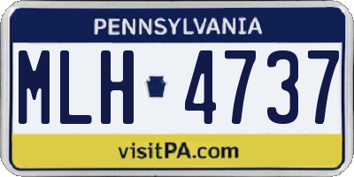 PA license plate MLH4737