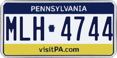 PA license plate MLH4744