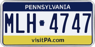 PA license plate MLH4747