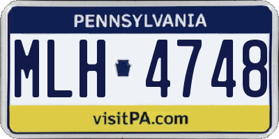 PA license plate MLH4748