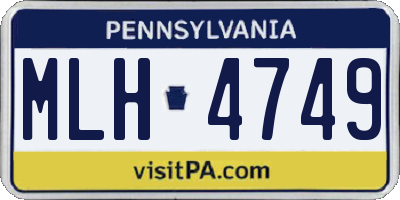 PA license plate MLH4749