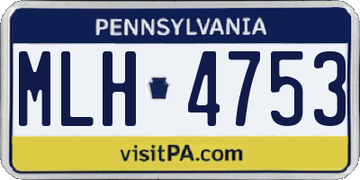 PA license plate MLH4753