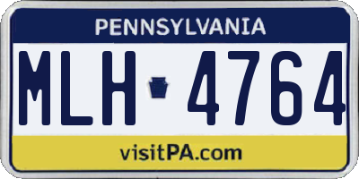 PA license plate MLH4764