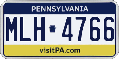 PA license plate MLH4766
