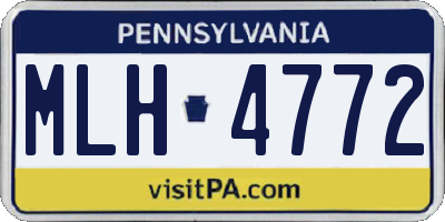 PA license plate MLH4772