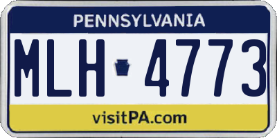 PA license plate MLH4773