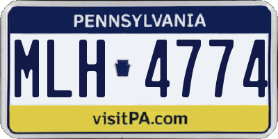 PA license plate MLH4774