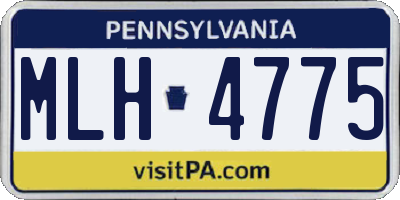 PA license plate MLH4775