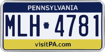 PA license plate MLH4781