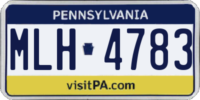 PA license plate MLH4783