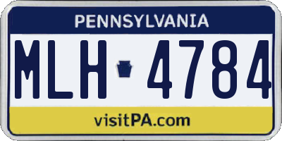 PA license plate MLH4784