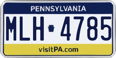 PA license plate MLH4785