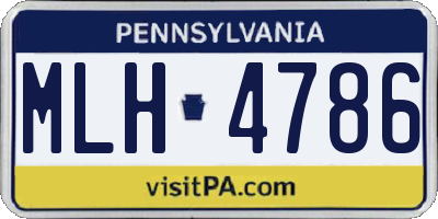 PA license plate MLH4786